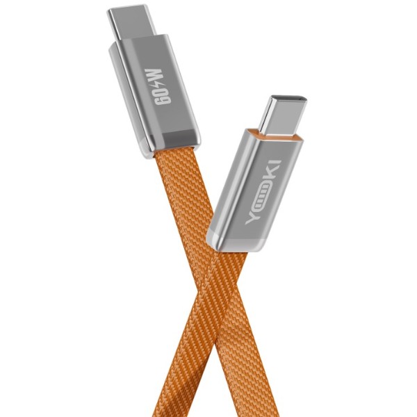 Фото - Кабель YOKI Type-C to Type-C 60W 1.2m Orange (AI65 AIR)